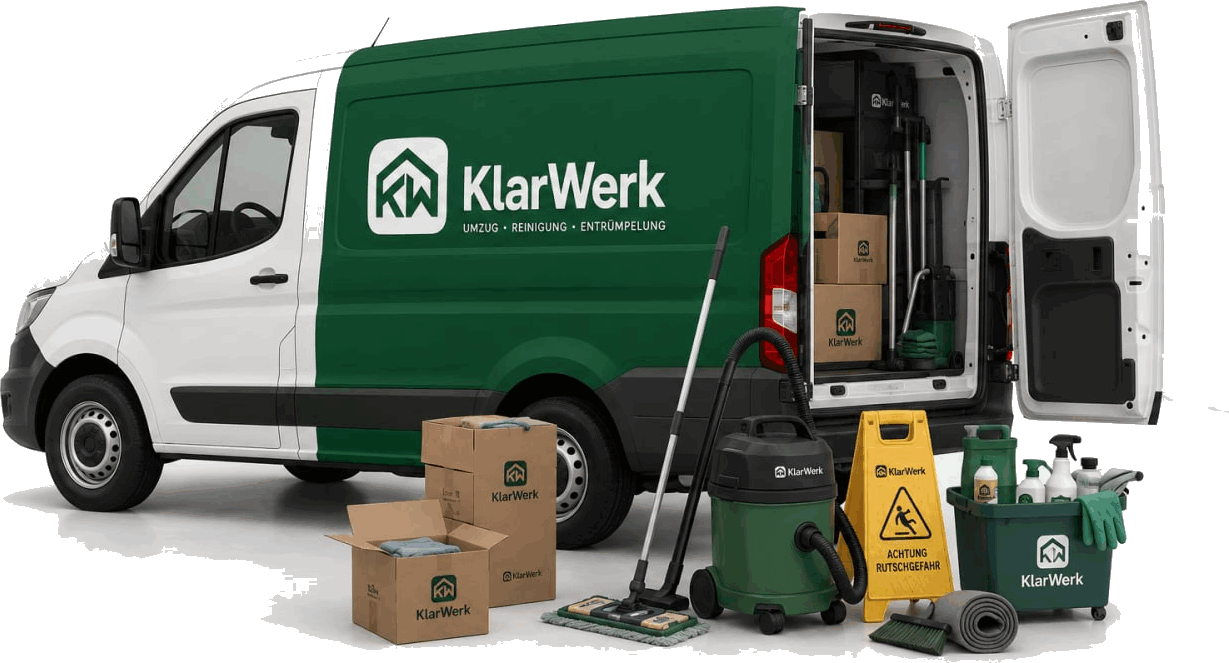 KlarWerk Transporter mit Reinigungs- und Umzugsausrüstung